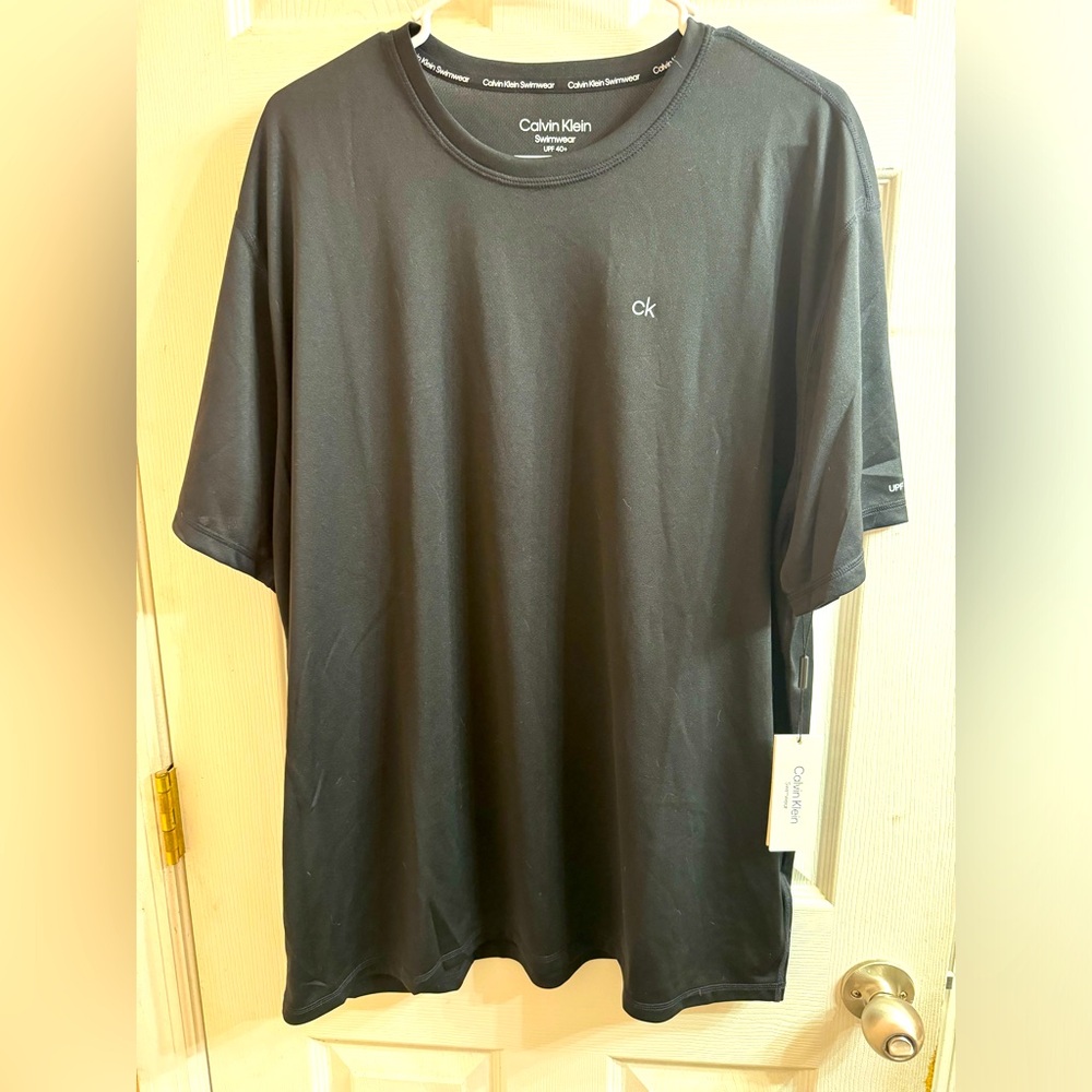Calvin Klein Swimwear UPF 40+ Men’s XXL Black Shirt NWT